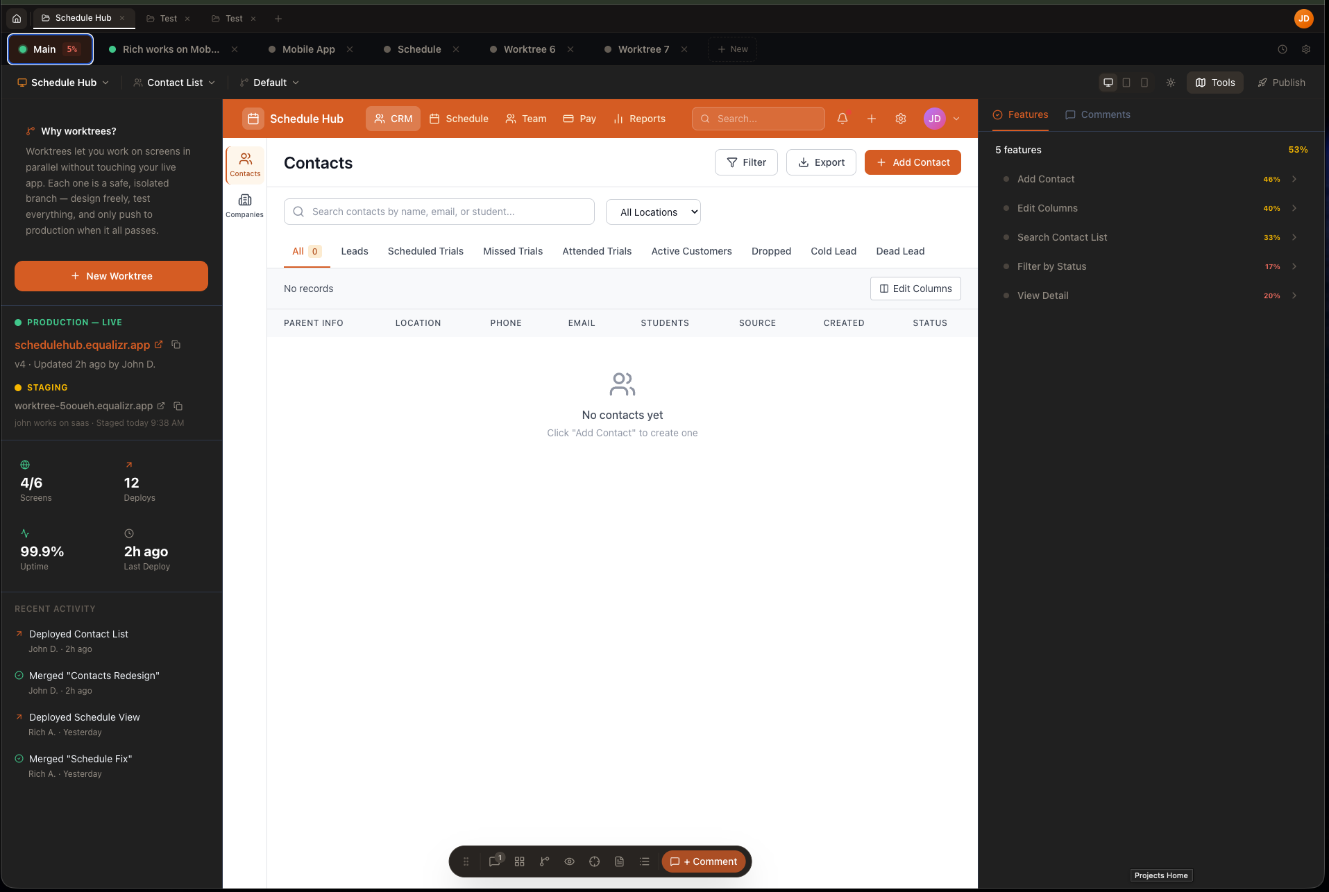 Equalizr workbench screenshot — Prototype tab placeholder